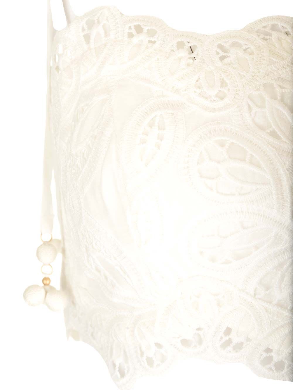 Shop Zimmermann Ottie Embroidered Bodice In White