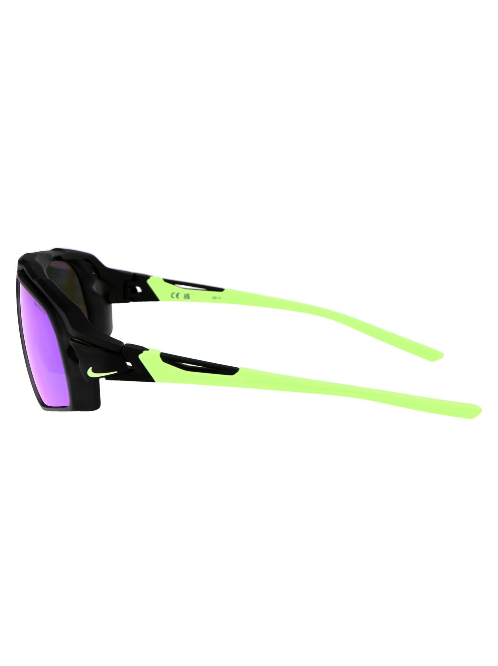 Shop Nike Flyfree M Sunglasses In 010 Grey W/ Green Mirror Matte Black