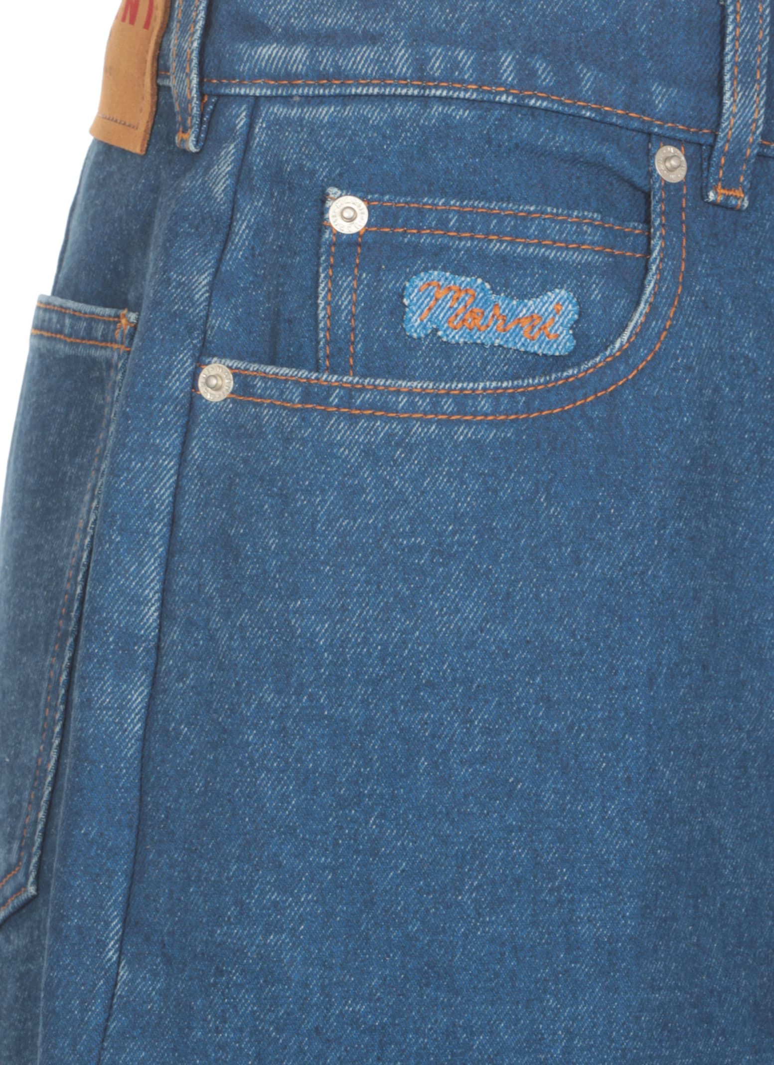 Shop Marni Cotton Jeans In Blue