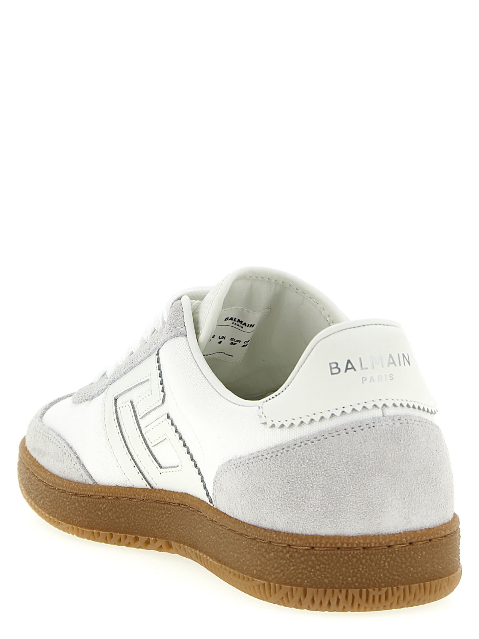 Balmain Swan Low-top Sneakers With Suede Accents In White