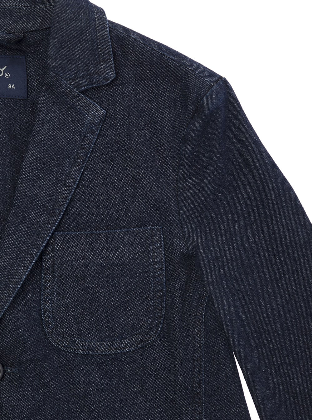 Shop Il Gufo Blue Single-breasted Jacket With Patch Pockets In Stretch Cotton Denim Boy