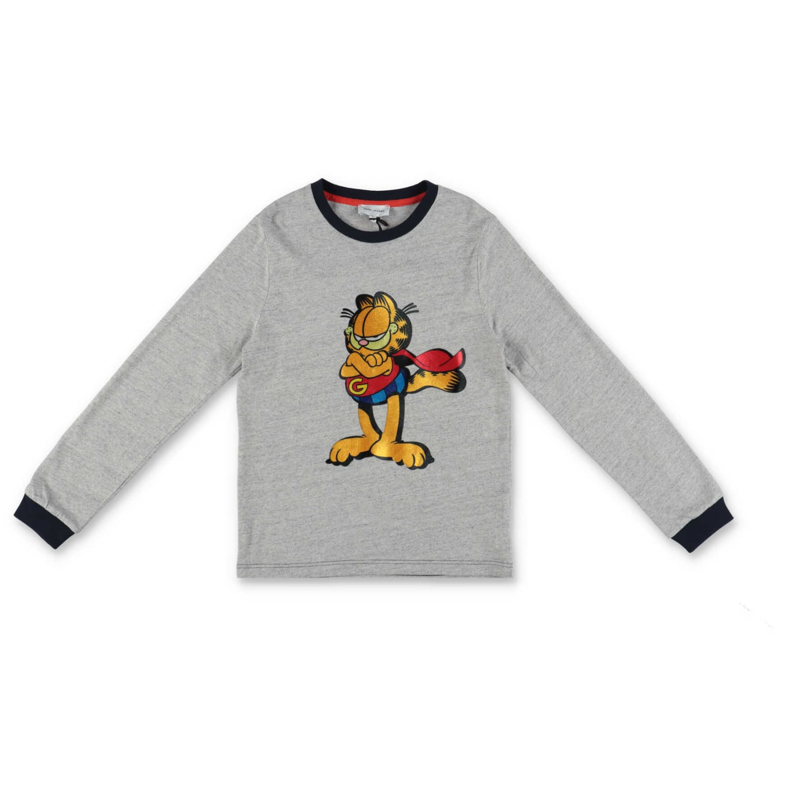 LITTLE MARC JACOBS MARC JACOBS T-SHIRT GARFIELD GRIGIA IN JERSEY DI COTONE BAMBINO