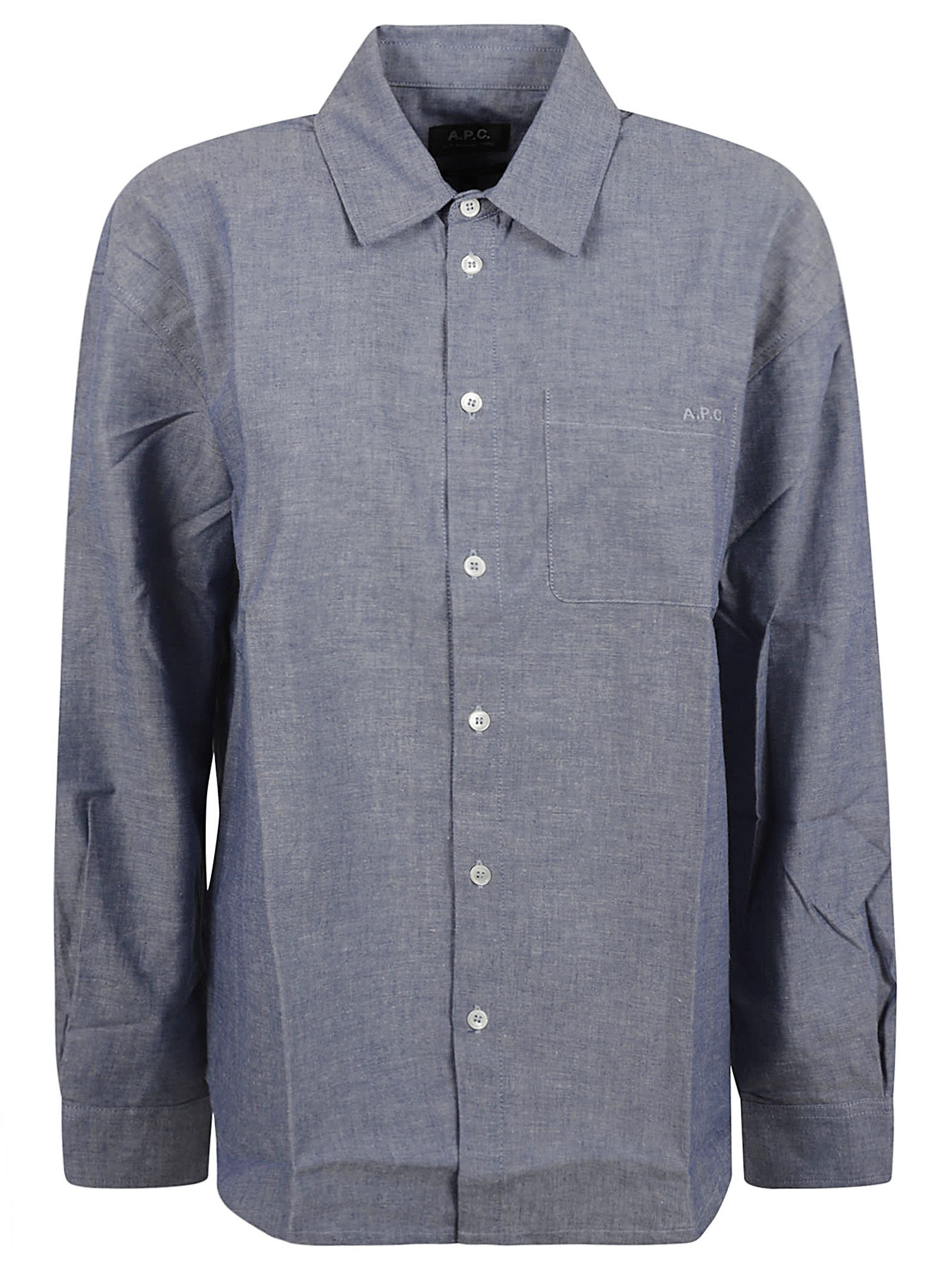 Apc Boyfriend Brodee Shirt In Indigo