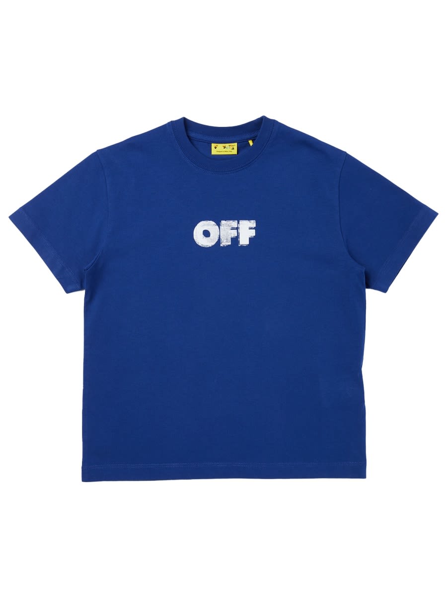 Off-white Kids' Graffiti Logo T-shirt In Animal Print