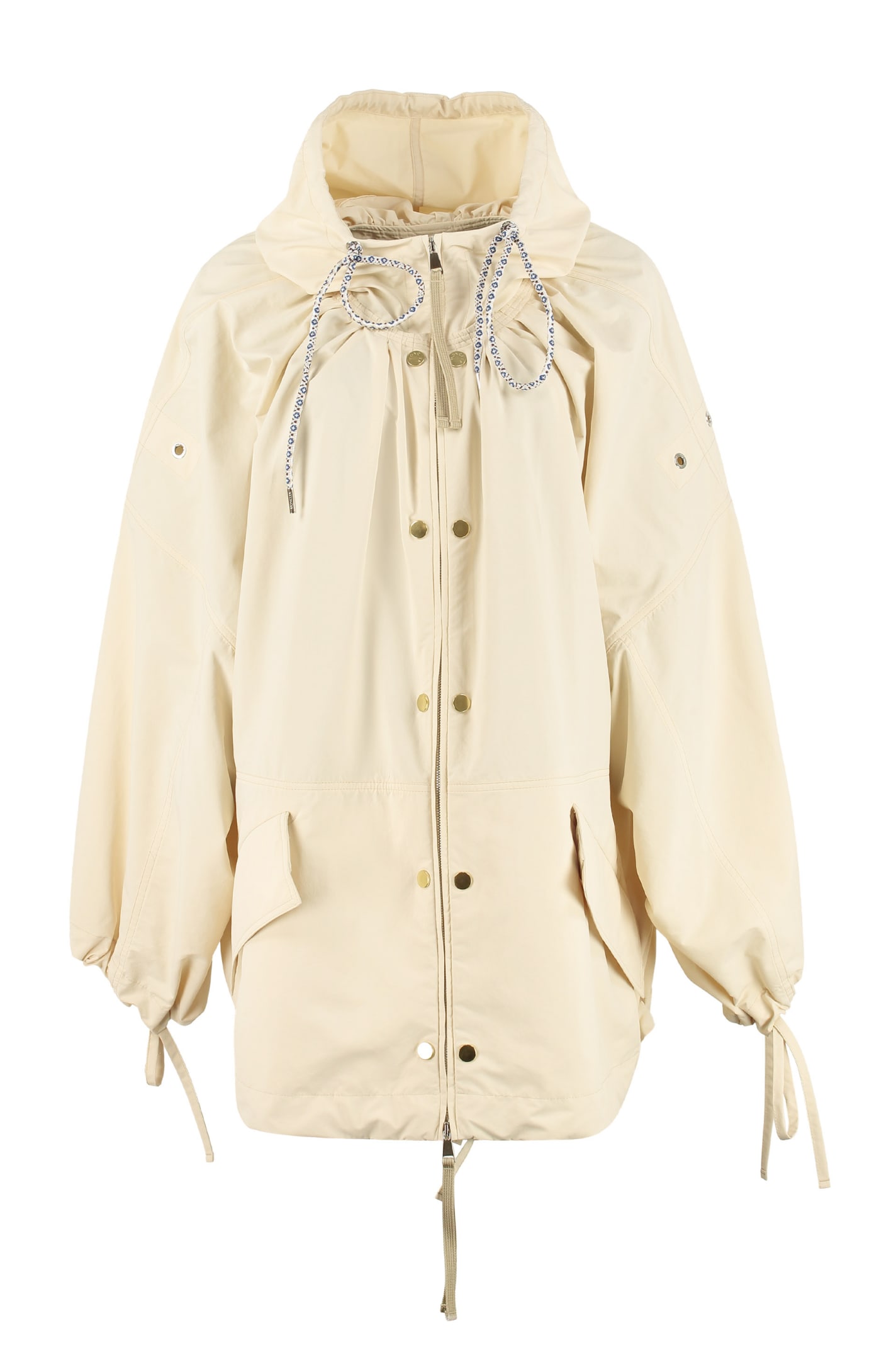 Moncler Amaranth Nylon Windbreaker-jacket In Panna