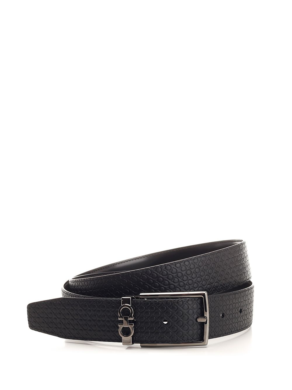 Shop Ferragamo Black Leather Belt