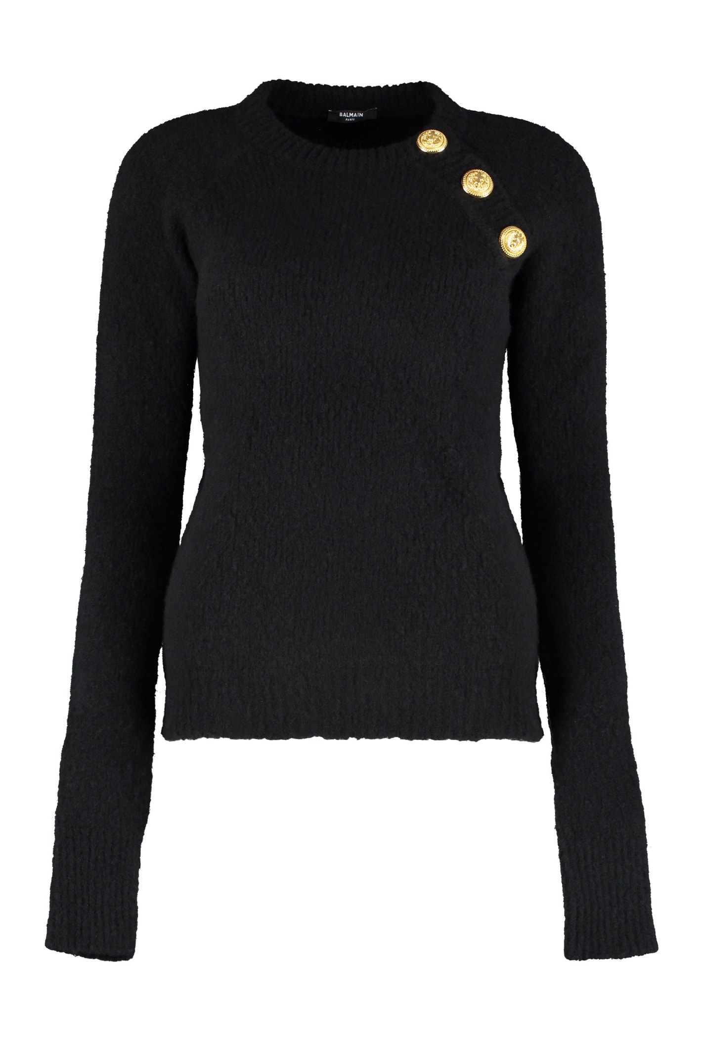 Balmain Wool-cashmere Blend Crew-neck Sweater