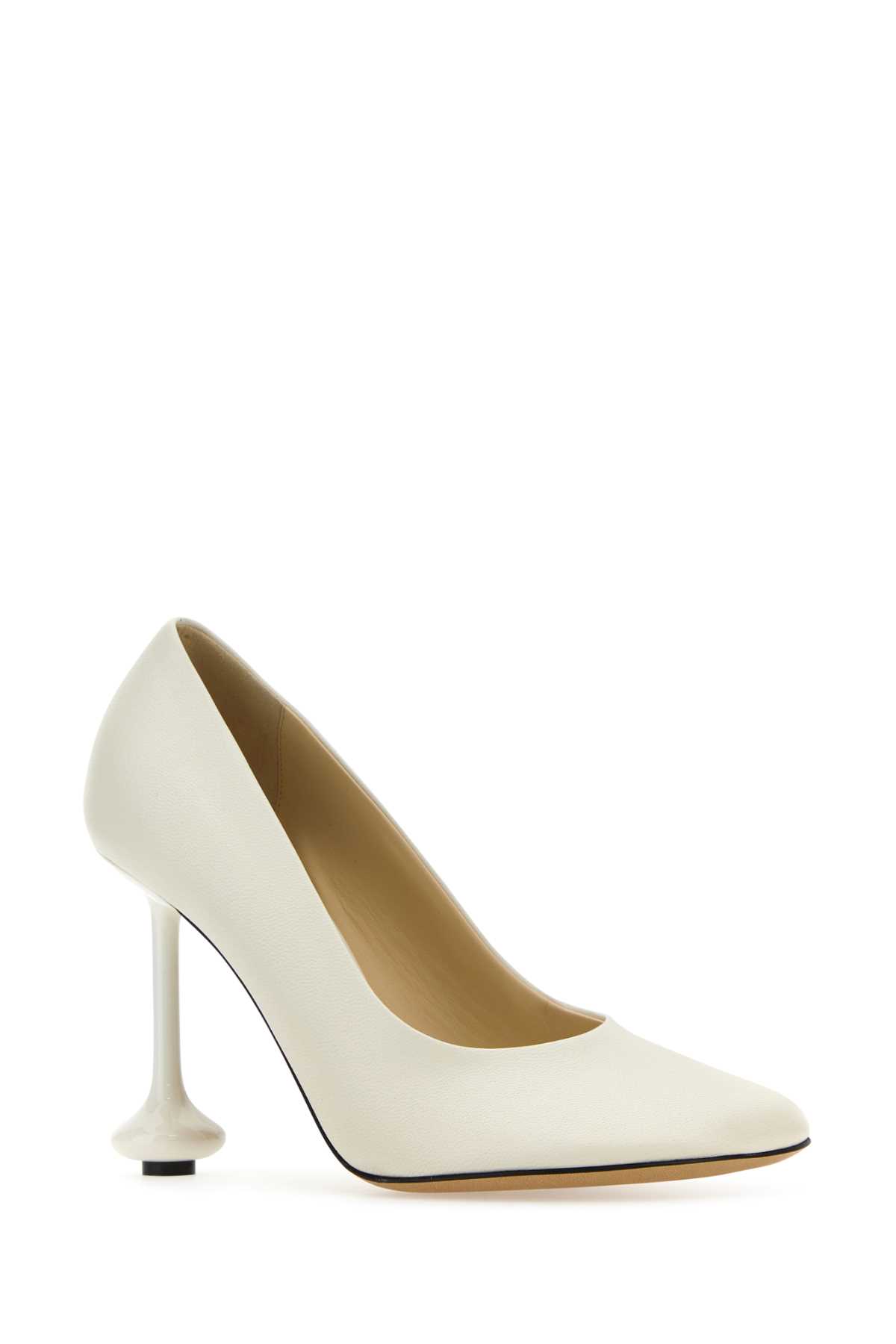 Shop Loewe Ivory Leather Toy Pumps In White