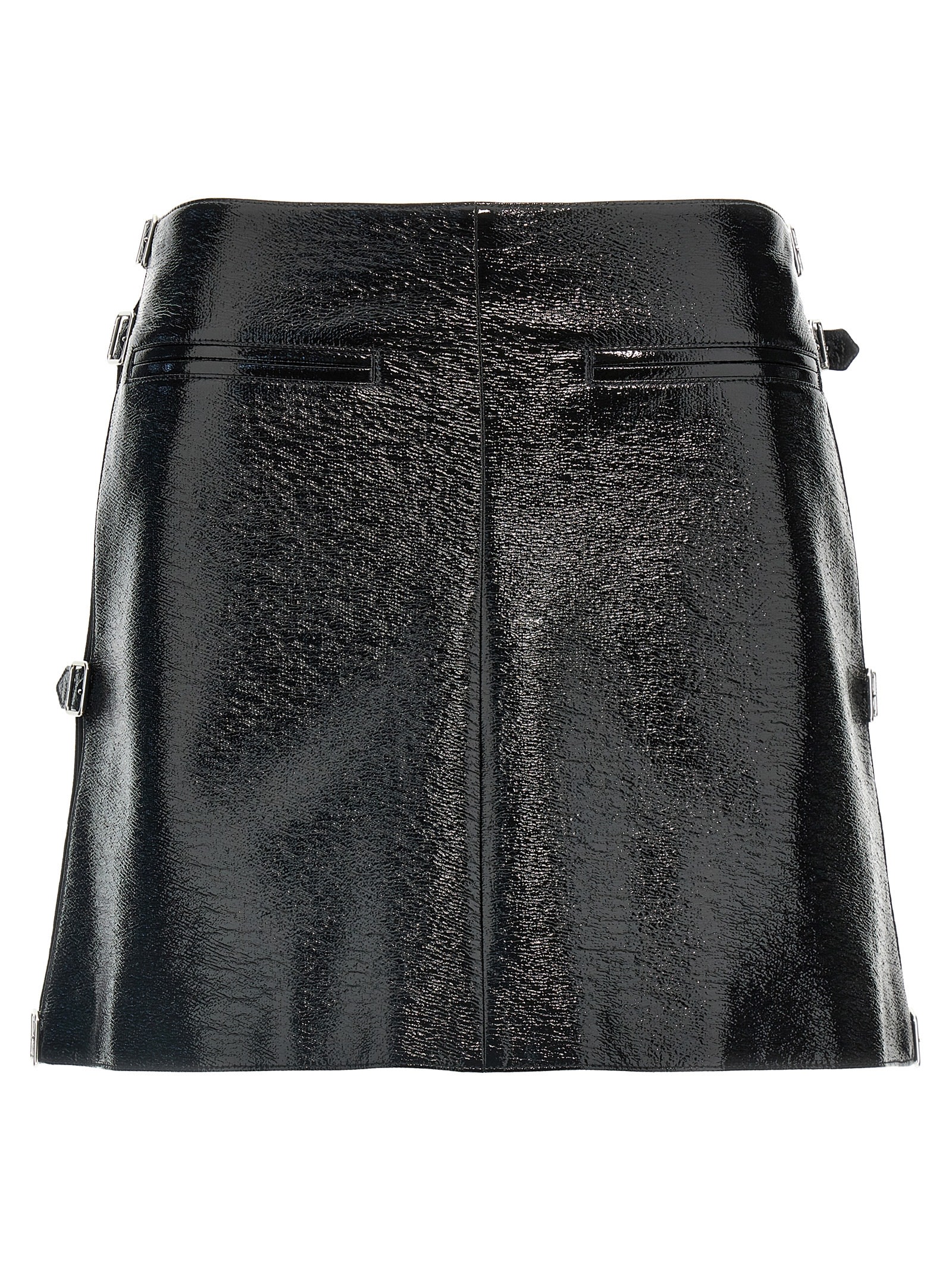 Courrèges Multi Sangle Vynil Mini Skirt In Black