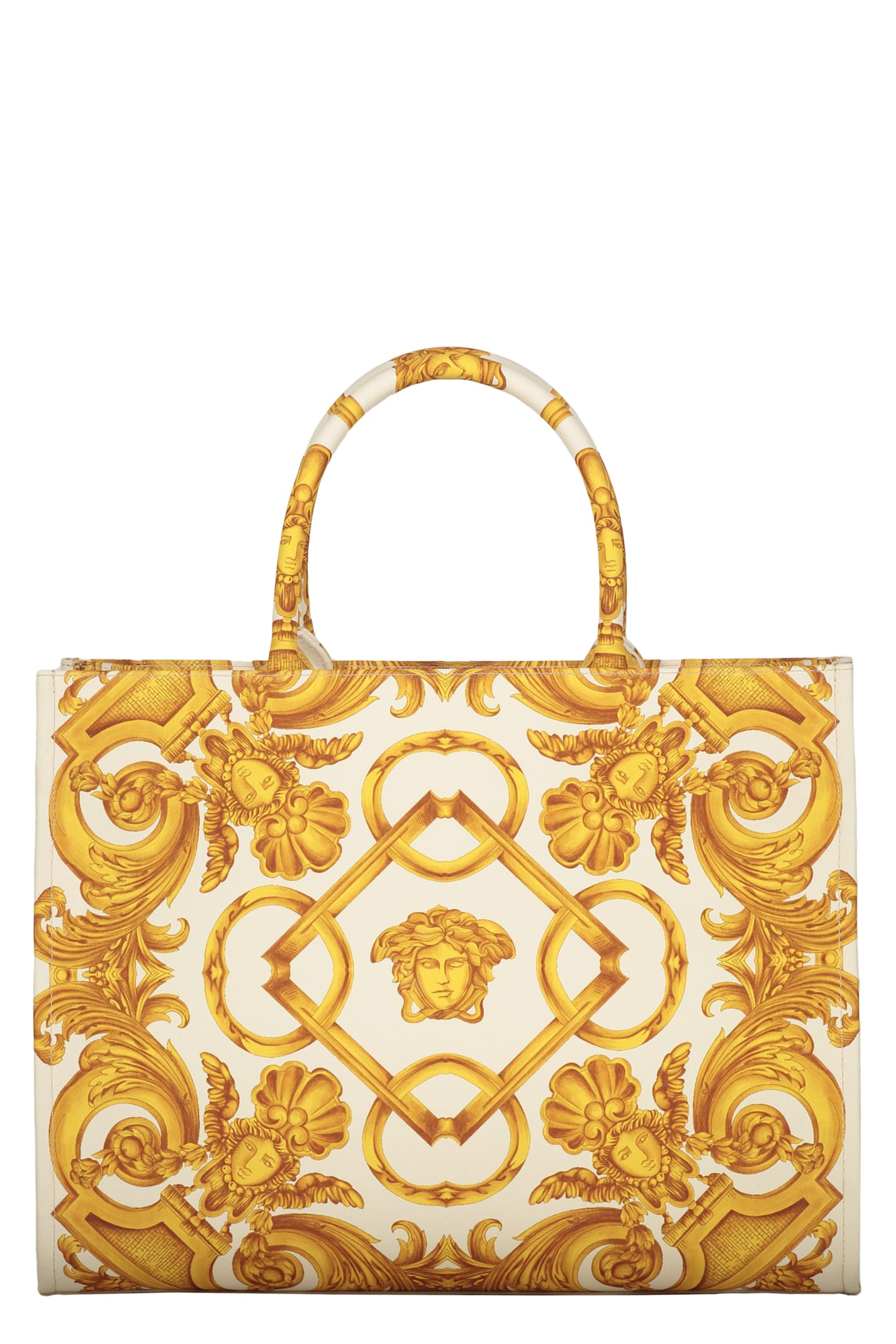 Versace Medusa Barocco Tote Bag In Ivory