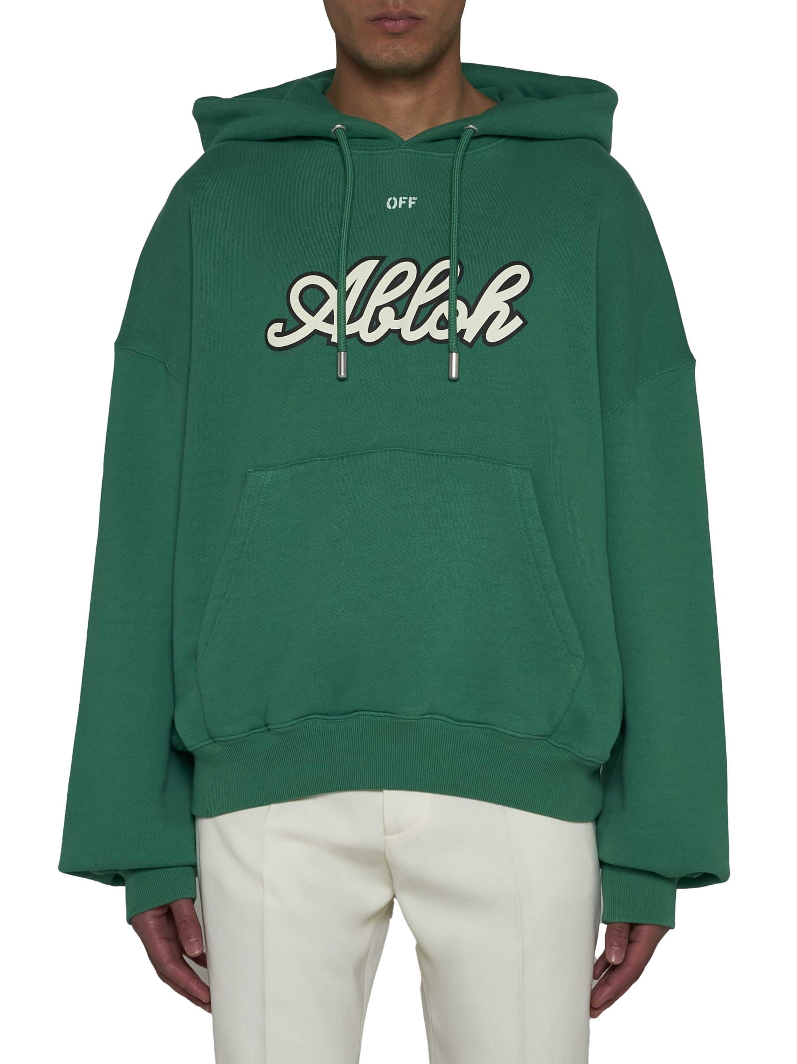 Shop Off-white Sweater In Green Whisper White