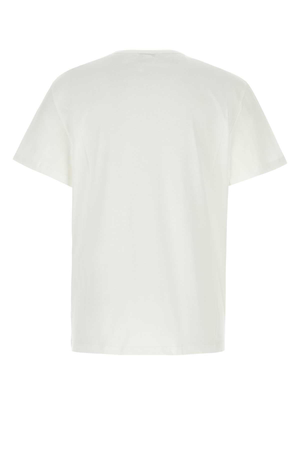 Alexander Mcqueen White Cotton Oversize T-shirt In White/yellow