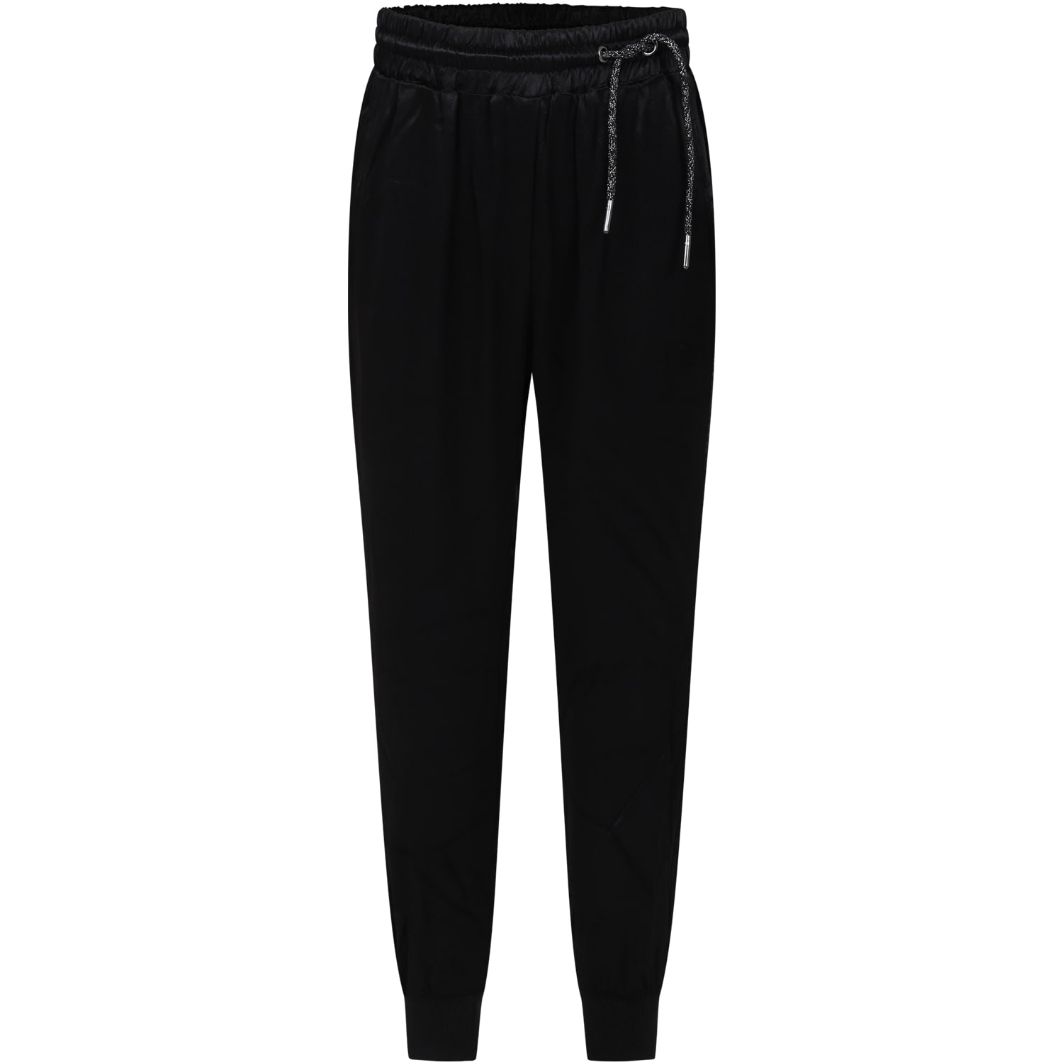 Karl Lagerfeld Kids' Black Trousers For Girl With Logo