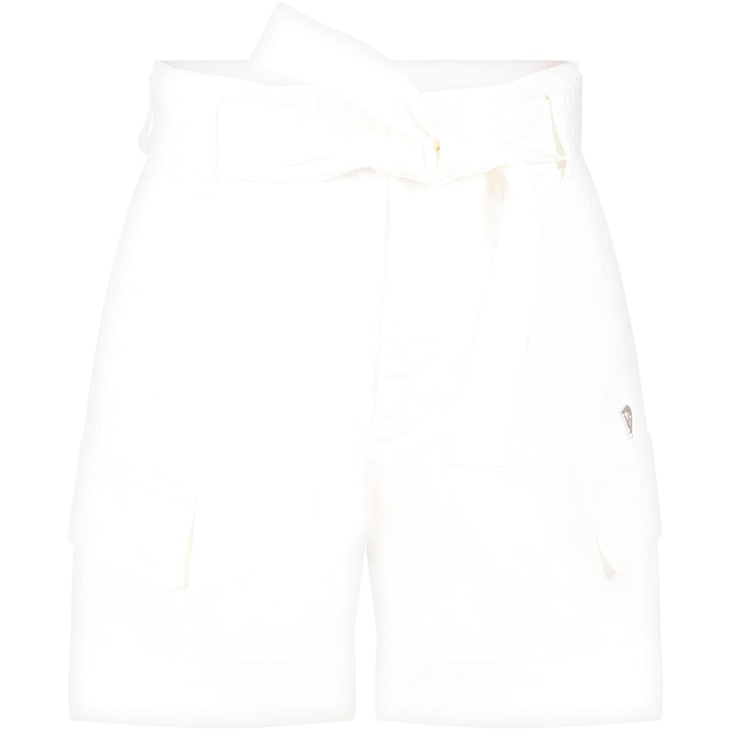 Dondup Kids' White Shorts For Girl With Logo