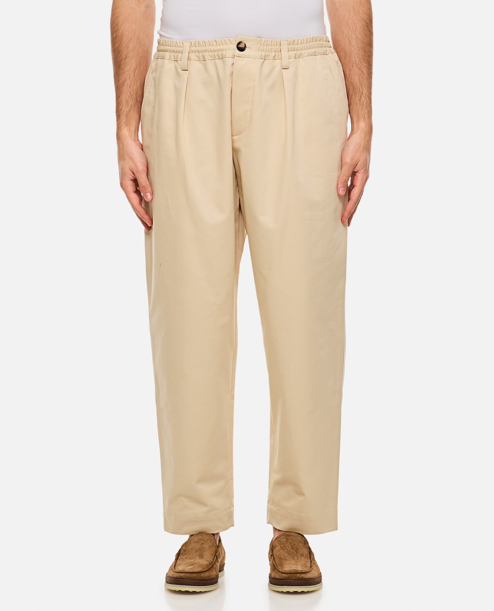 Shop Marni Cropped Pants In Beige