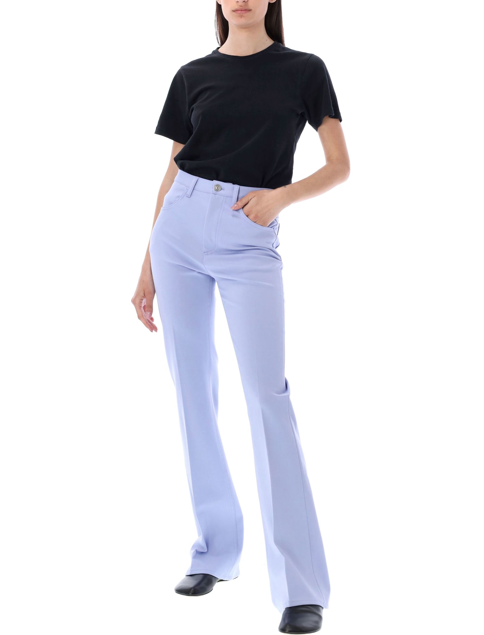 Marni Pressed-crease Straight-leg Trousers In Thistle