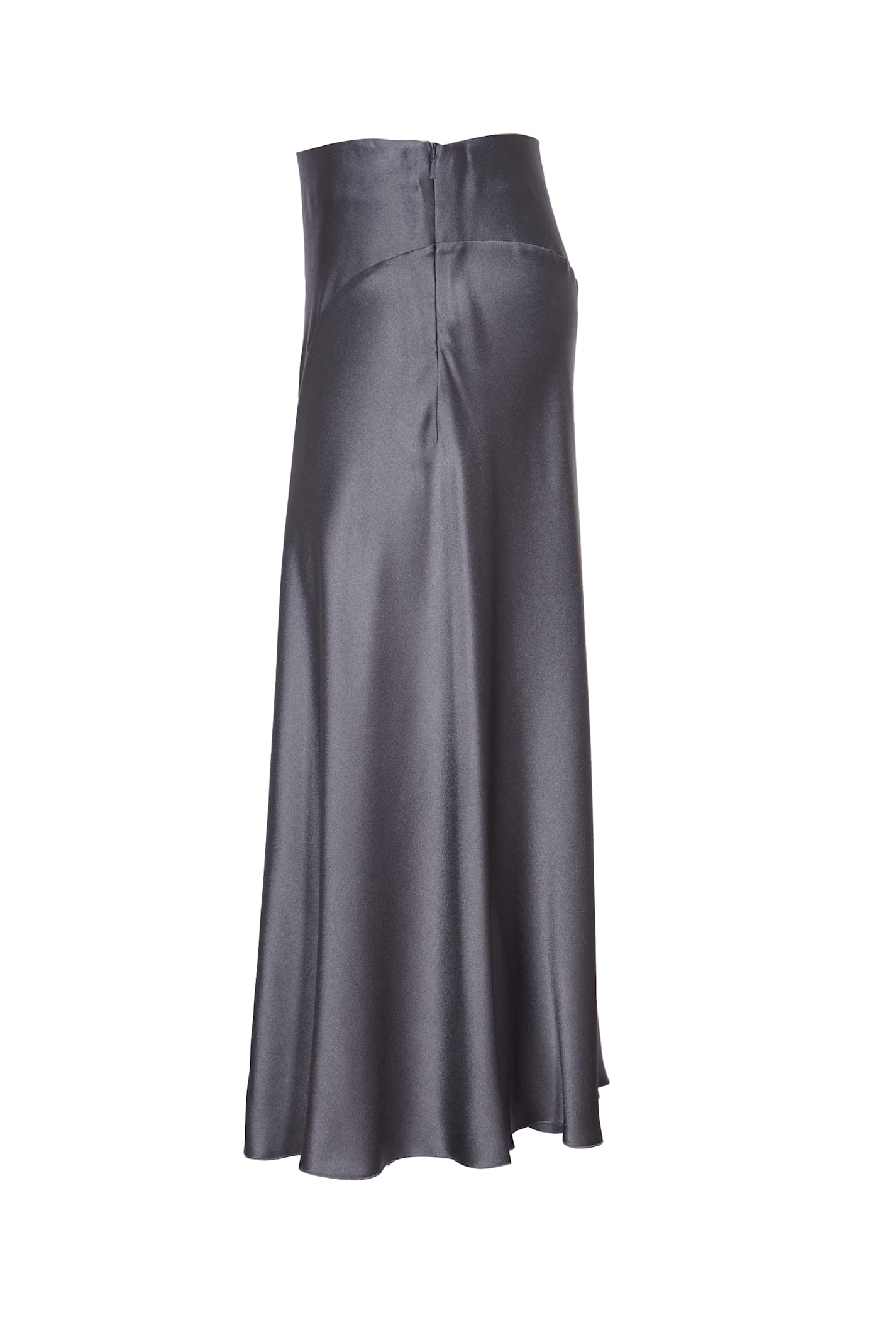 Shop Alberta Ferretti Side Zip Skirt In Grey