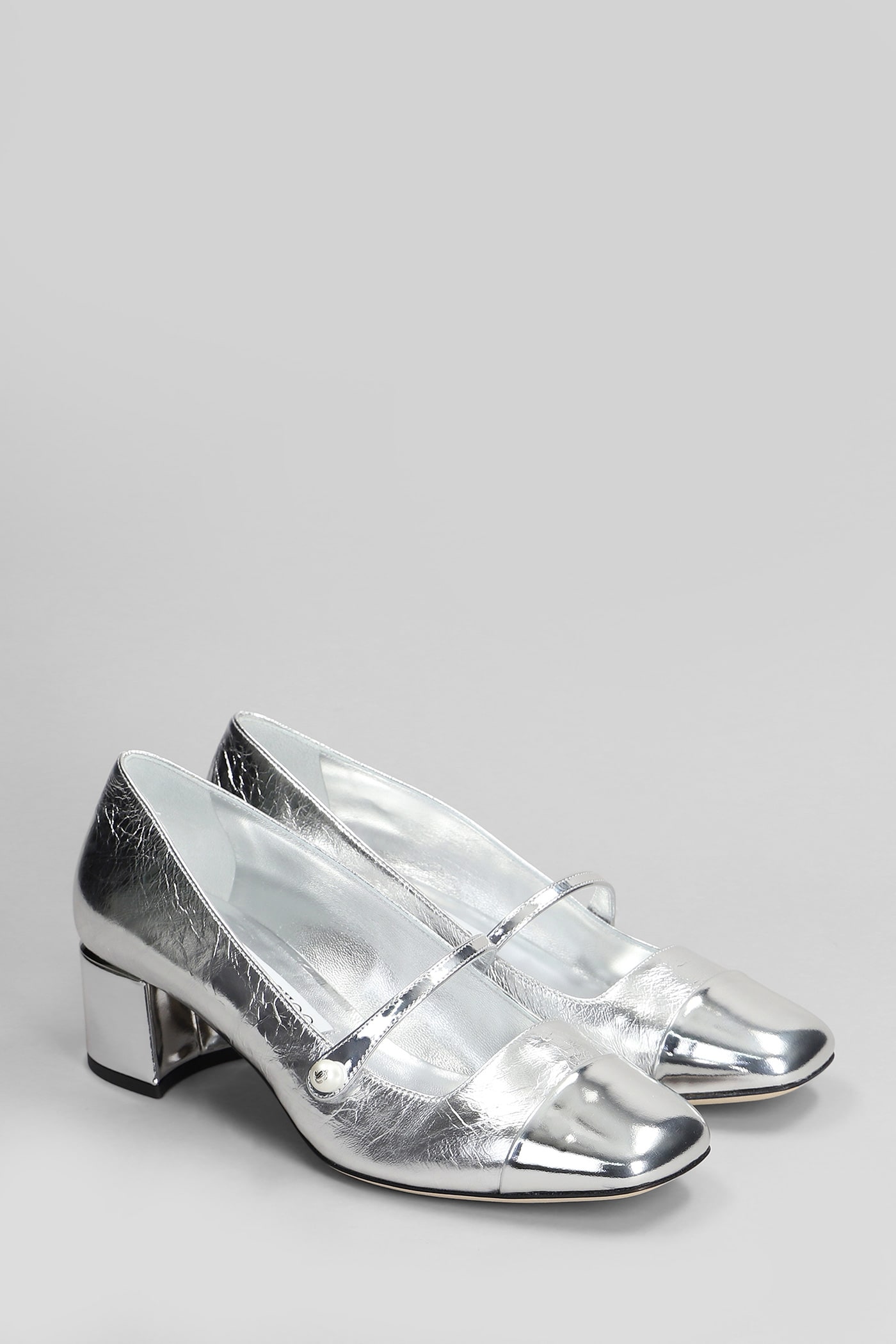 Jimmy Choo 45 Elisa Square Toe Pumps In Silver