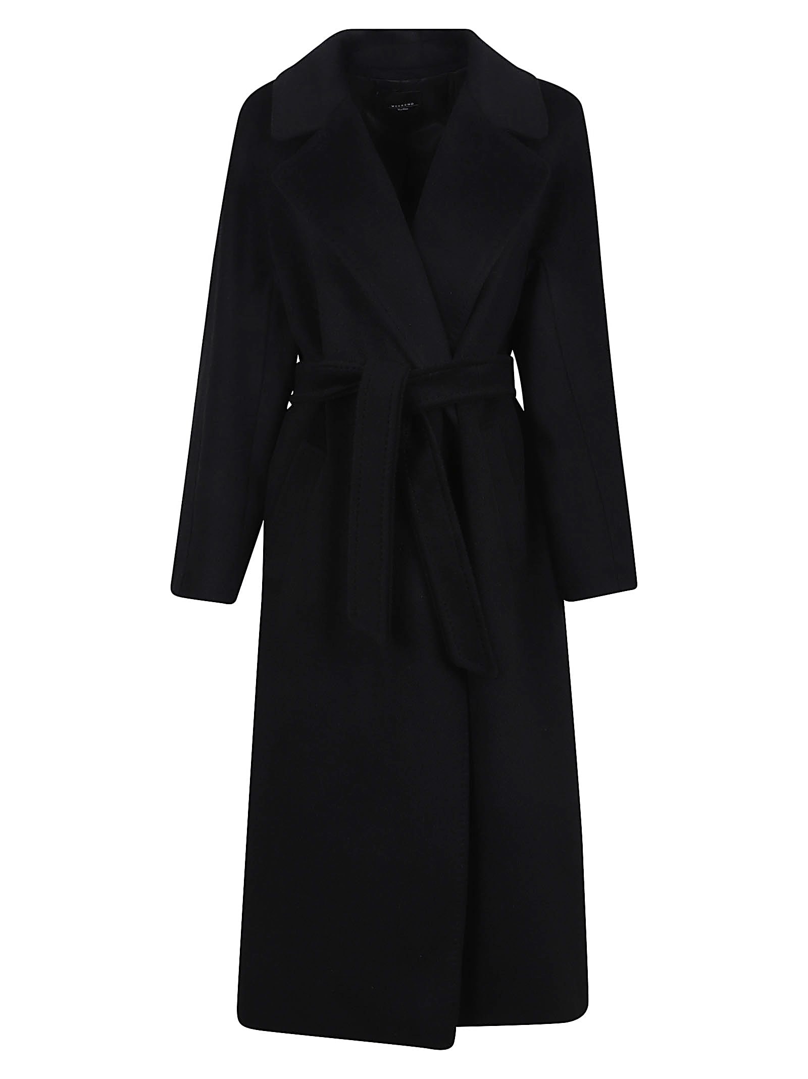 Weekend Max Mara Cappotto Lungo In Lana E Alpaca Nero In Black