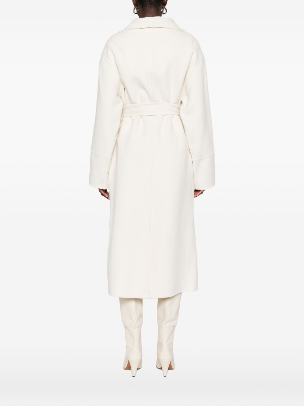 Goat Wool And Cashmere Coat In White
