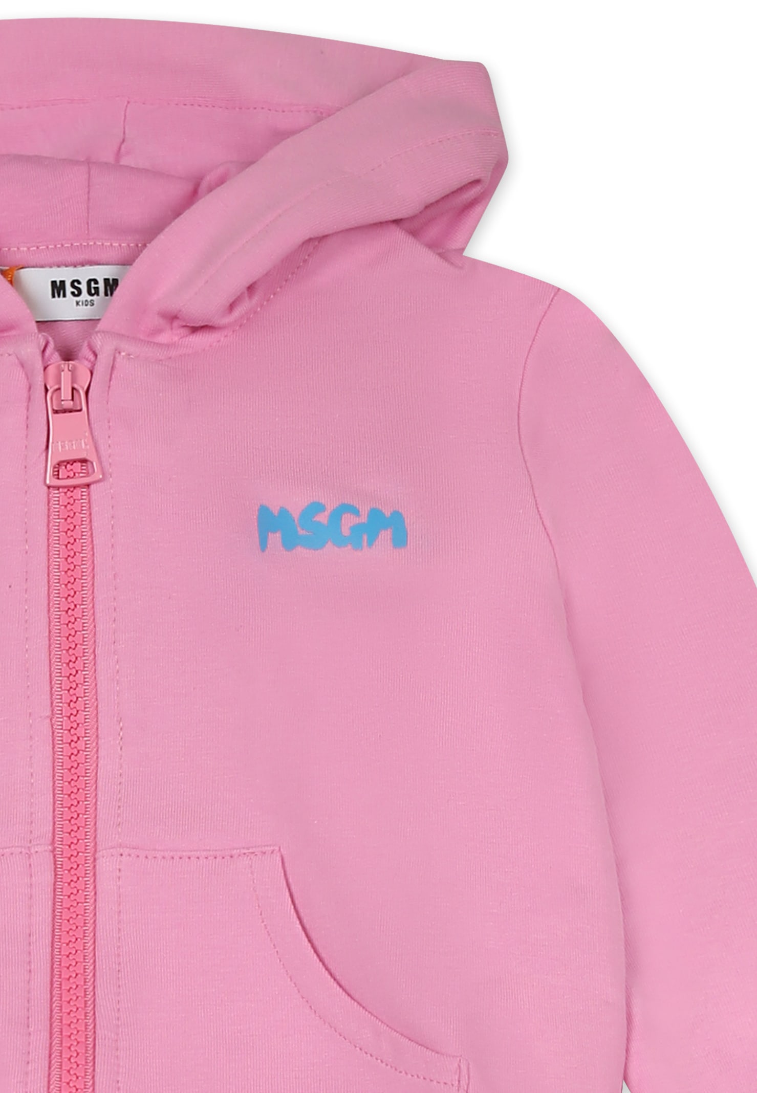 Msgm Pink Suit For Baby Girl With Logo In Pink