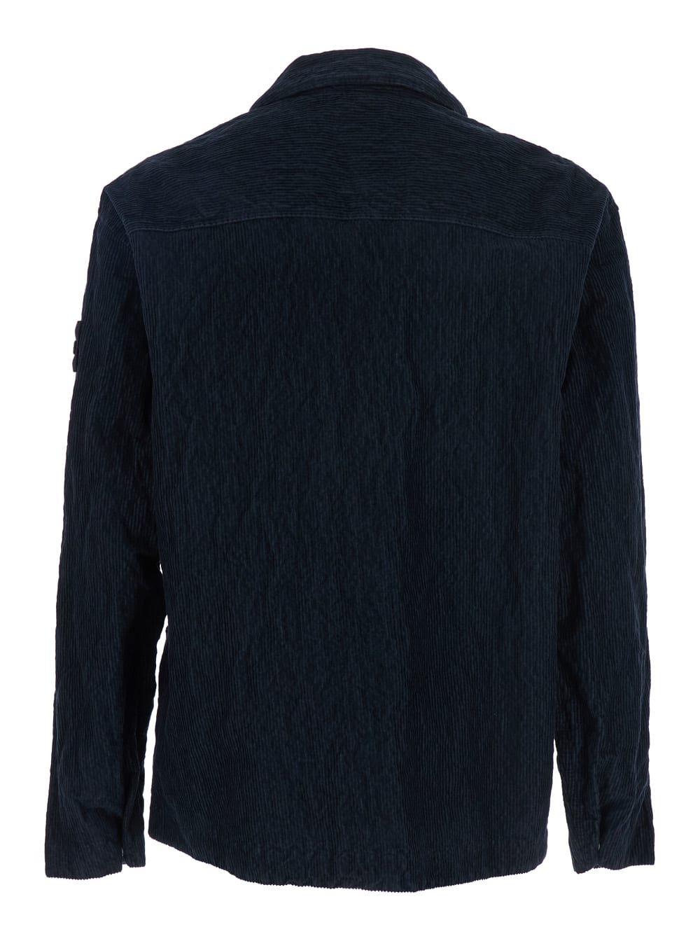 Stone Island Navy 1200020 Wrinkled Corduroy 500-tc Overshirt In Blue