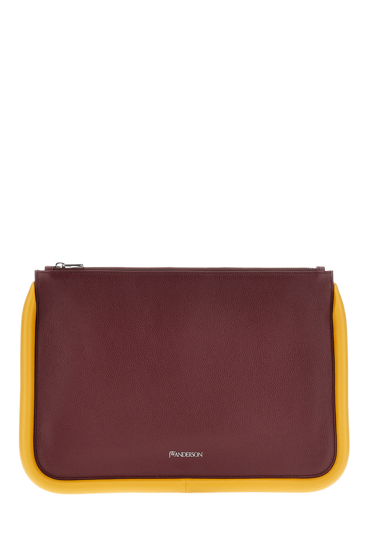 Shop Jw Anderson Burgundy Leather Large Bumper-tube Clutch In 470