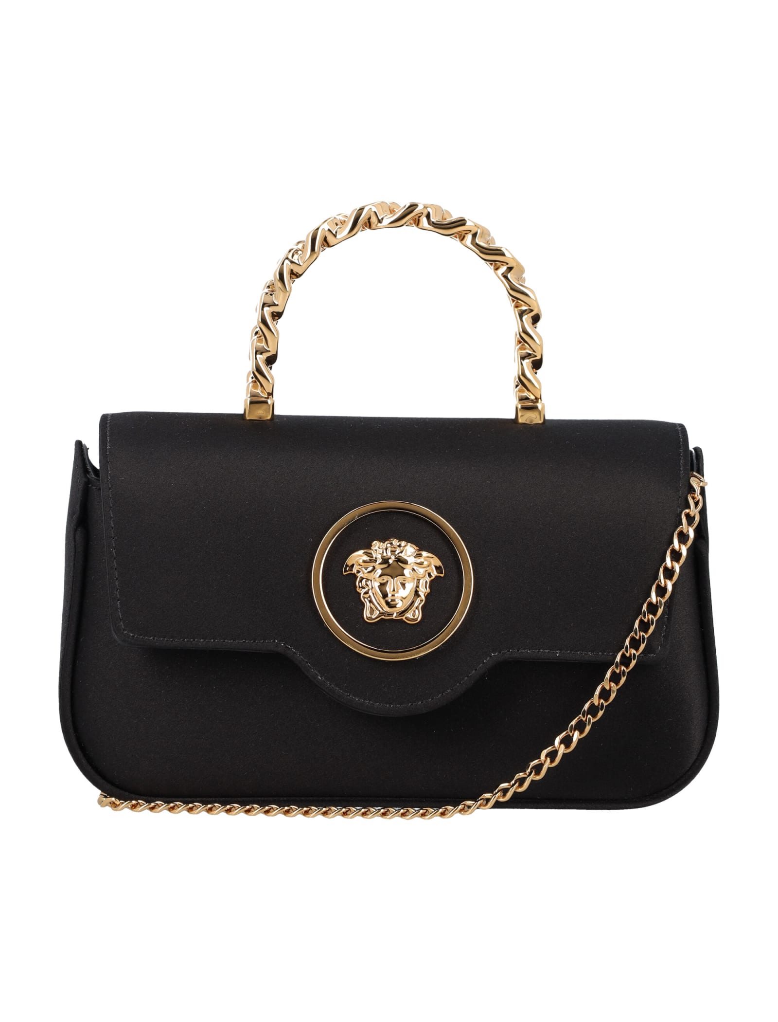 Shop Versace Horizontal Mini Top Handle In Black