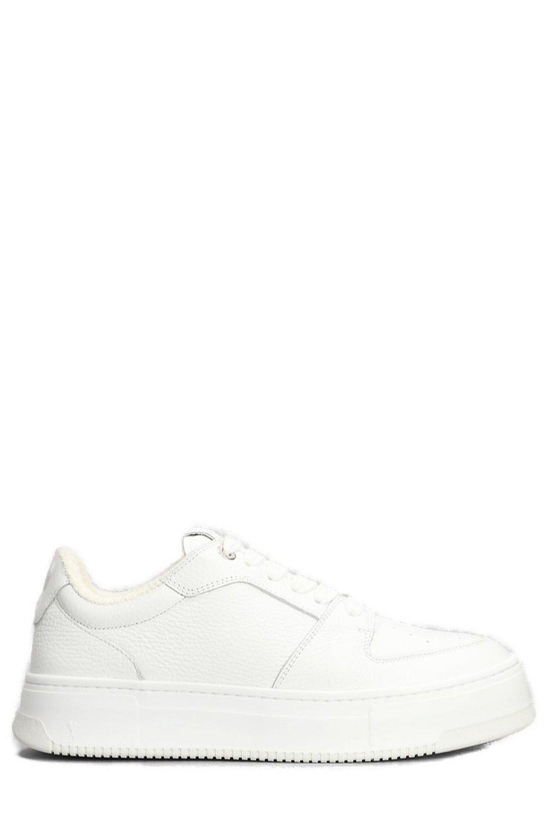 Shop Ami Alexandre Mattiussi Paris Arcade Round Toe Sneakers In White