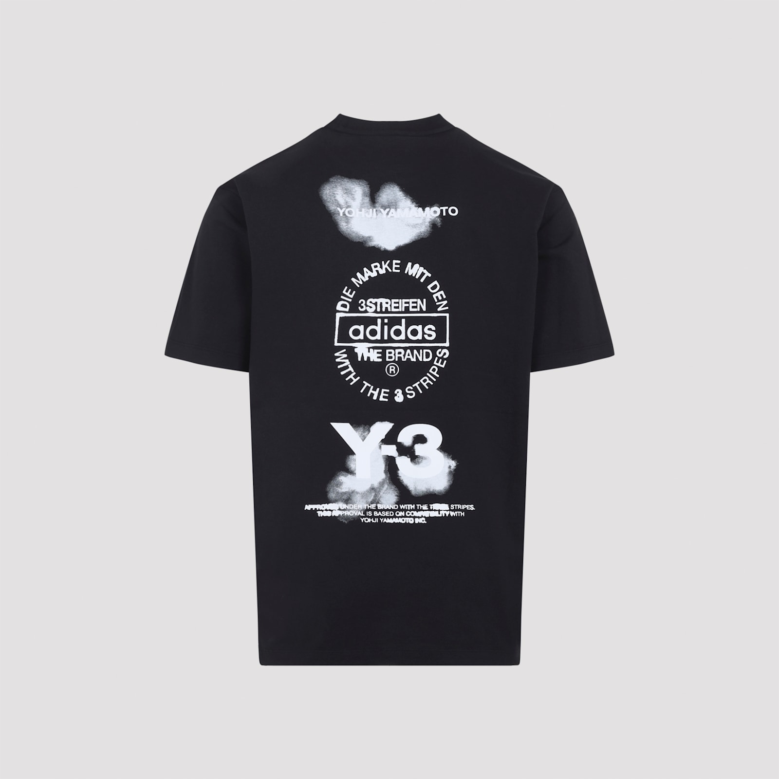 Y-3 Short-sleeve Cotton T-shirt With Bold Graphic Back In Black