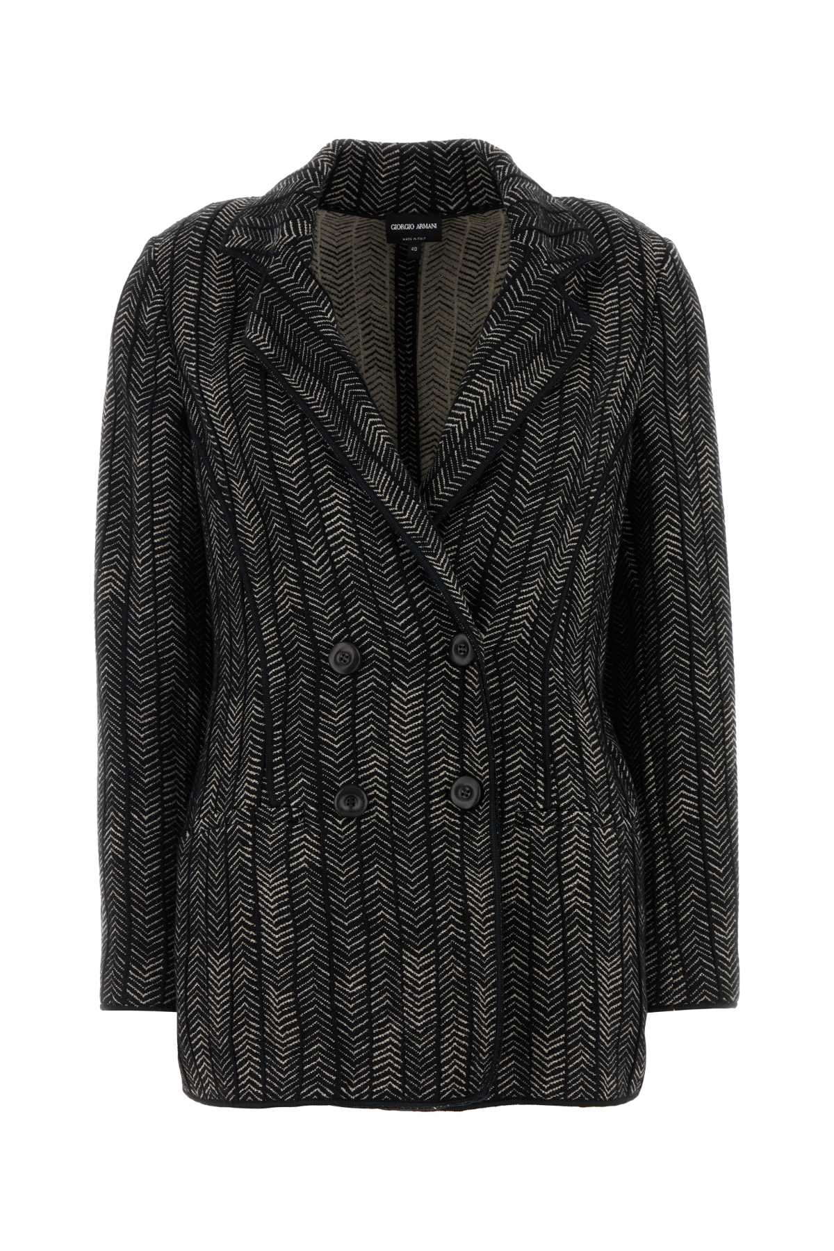 Embroidered Stretch Cashmere Blend Blazer