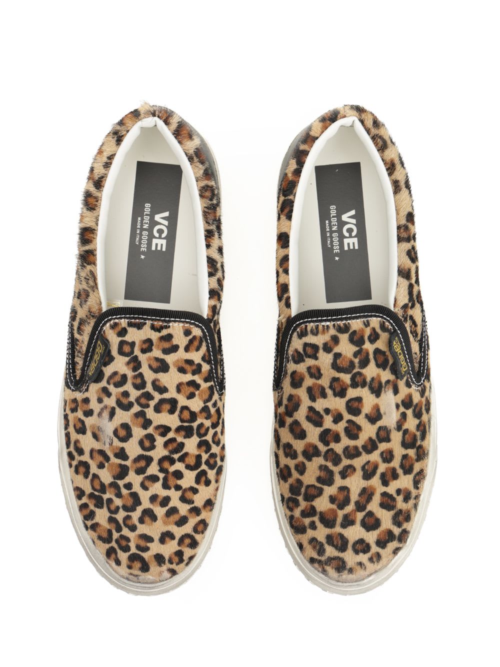 Golden Goose Brown Low Top Sneakers With Embossed Logo On The Heel And All-over Leopard Motif In Lea In Animalier