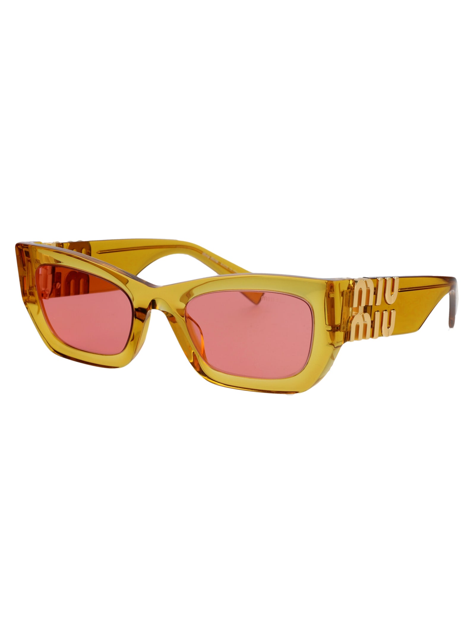 Shop Miu Miu 0mu 09ws Sunglasses In 12t1d0 Orange Transparent