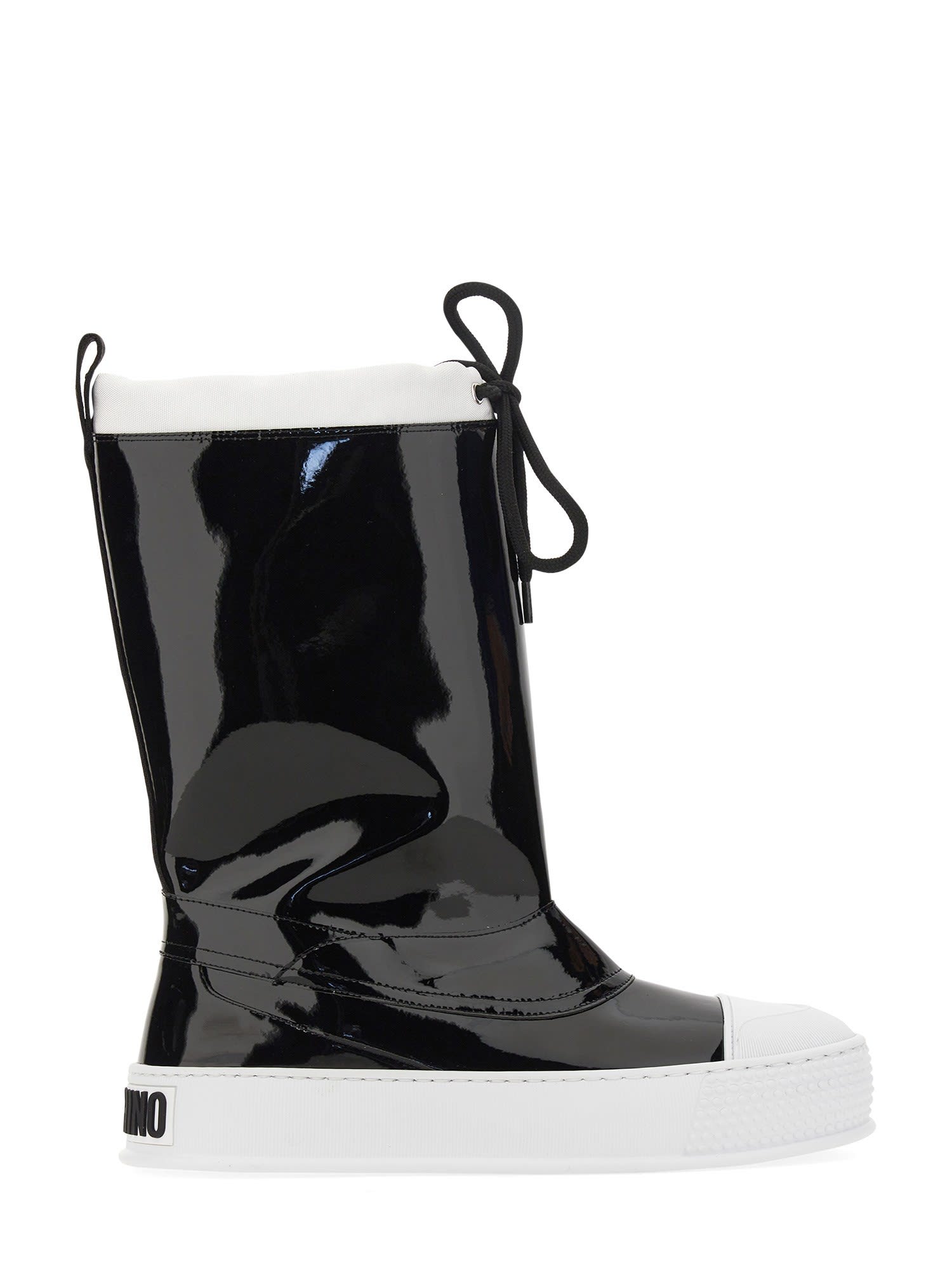 Shop Moschino Boot With Logo In Black