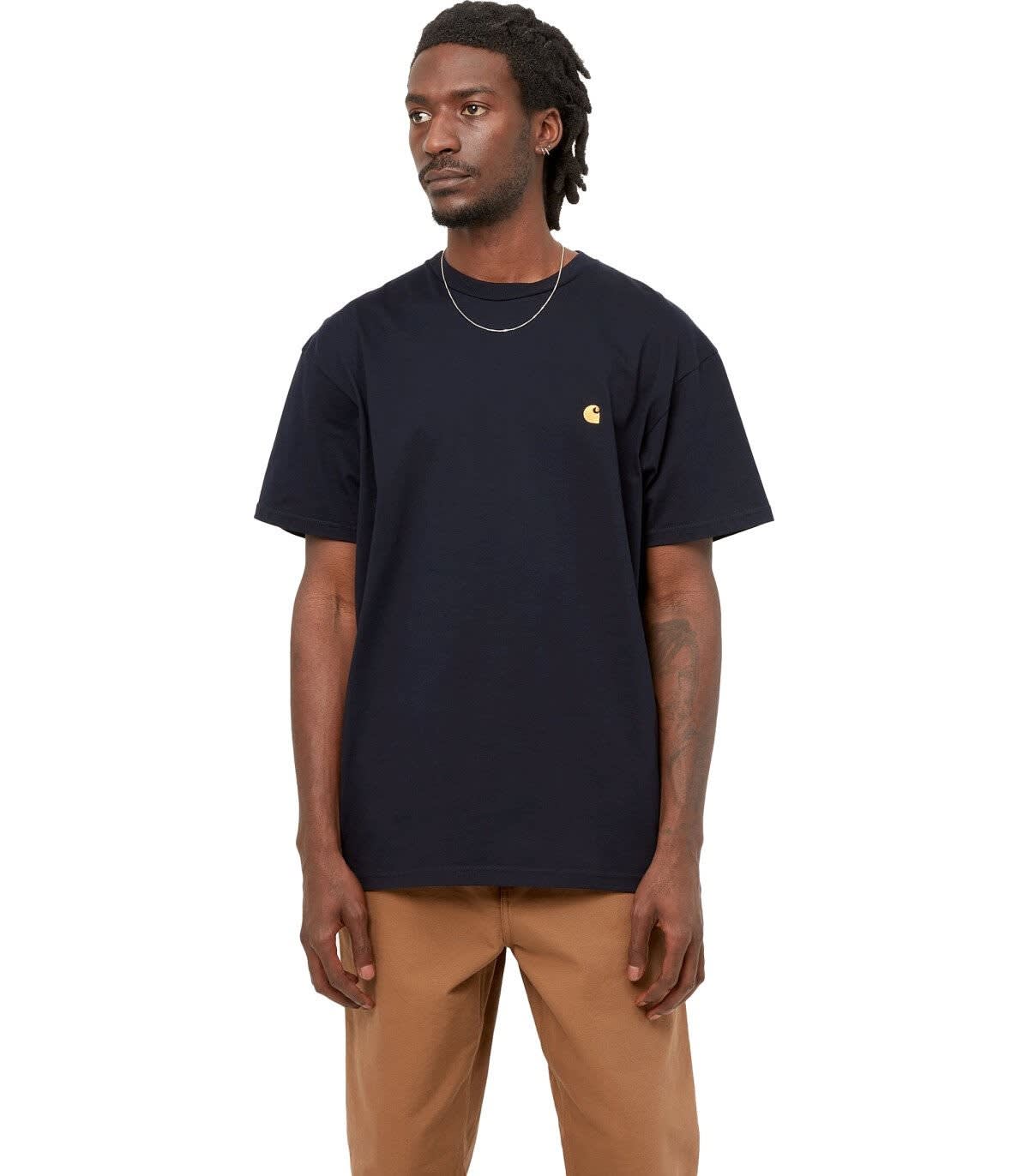 Carhartt Wip American Script Logo-embroidered Cotton T-shirt In Blue