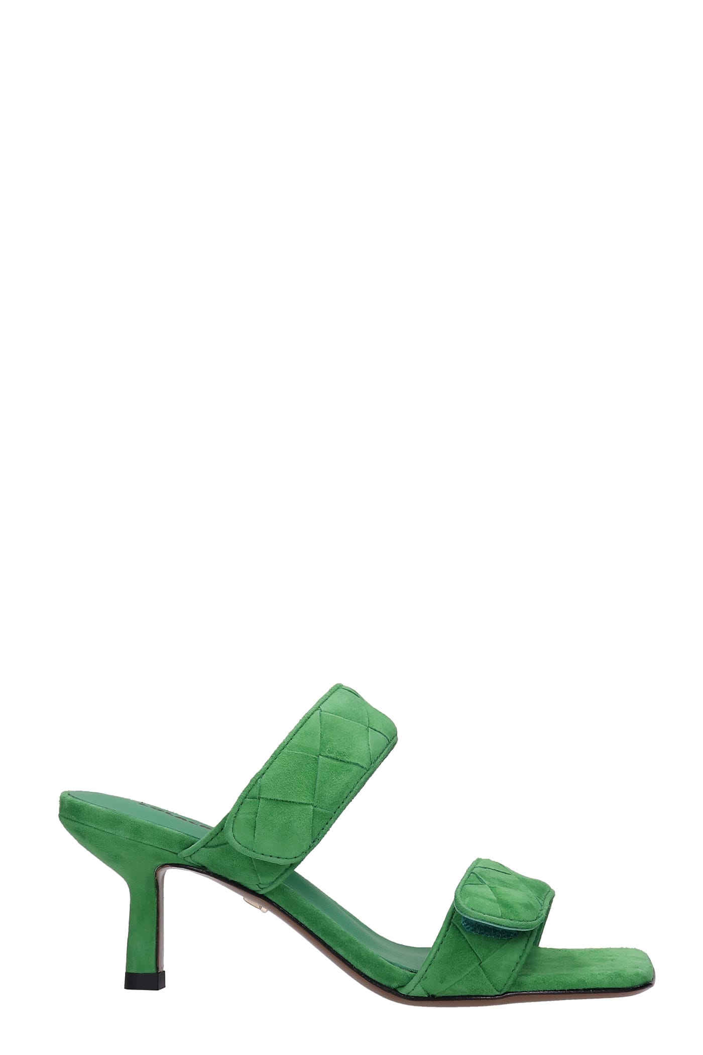 lola cruz sandals in green suede
