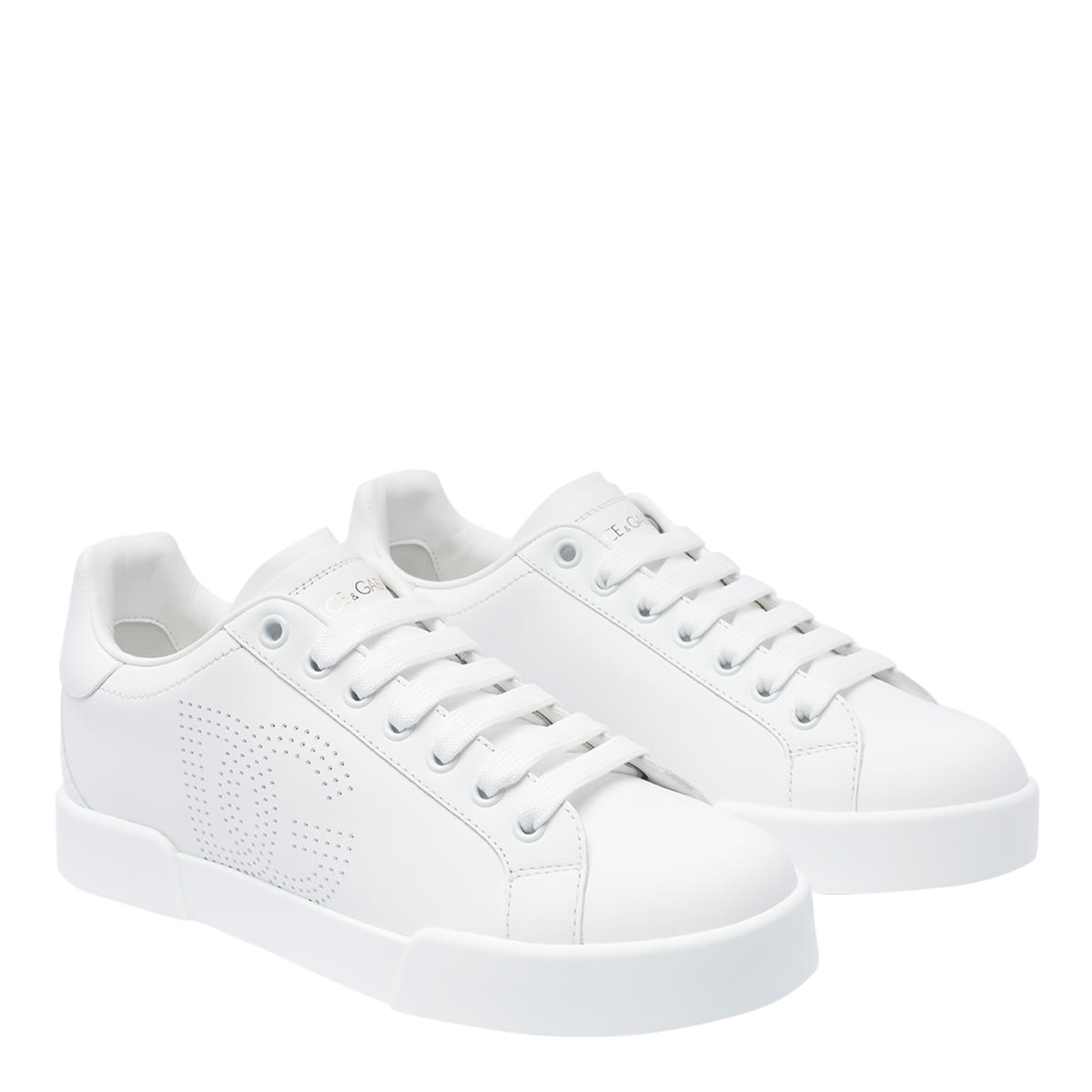 Shop Dolce & Gabbana Portofino Sneakers In White