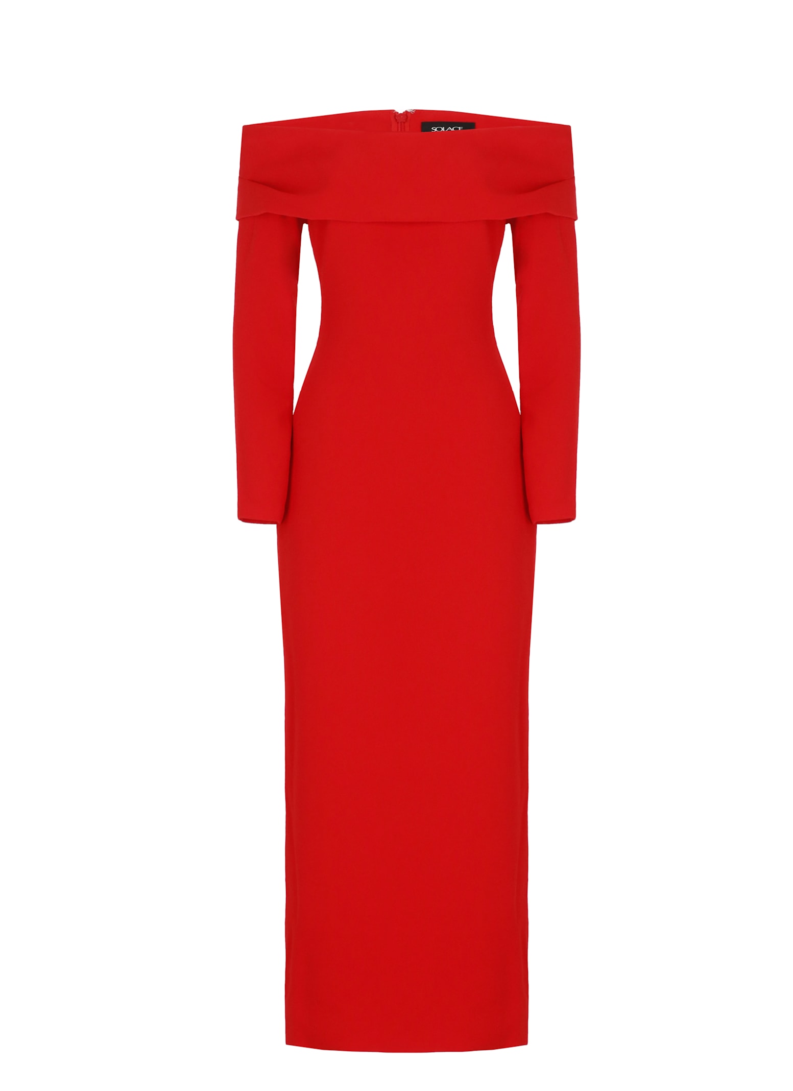 Solace London Yuni Midi Dress In Red