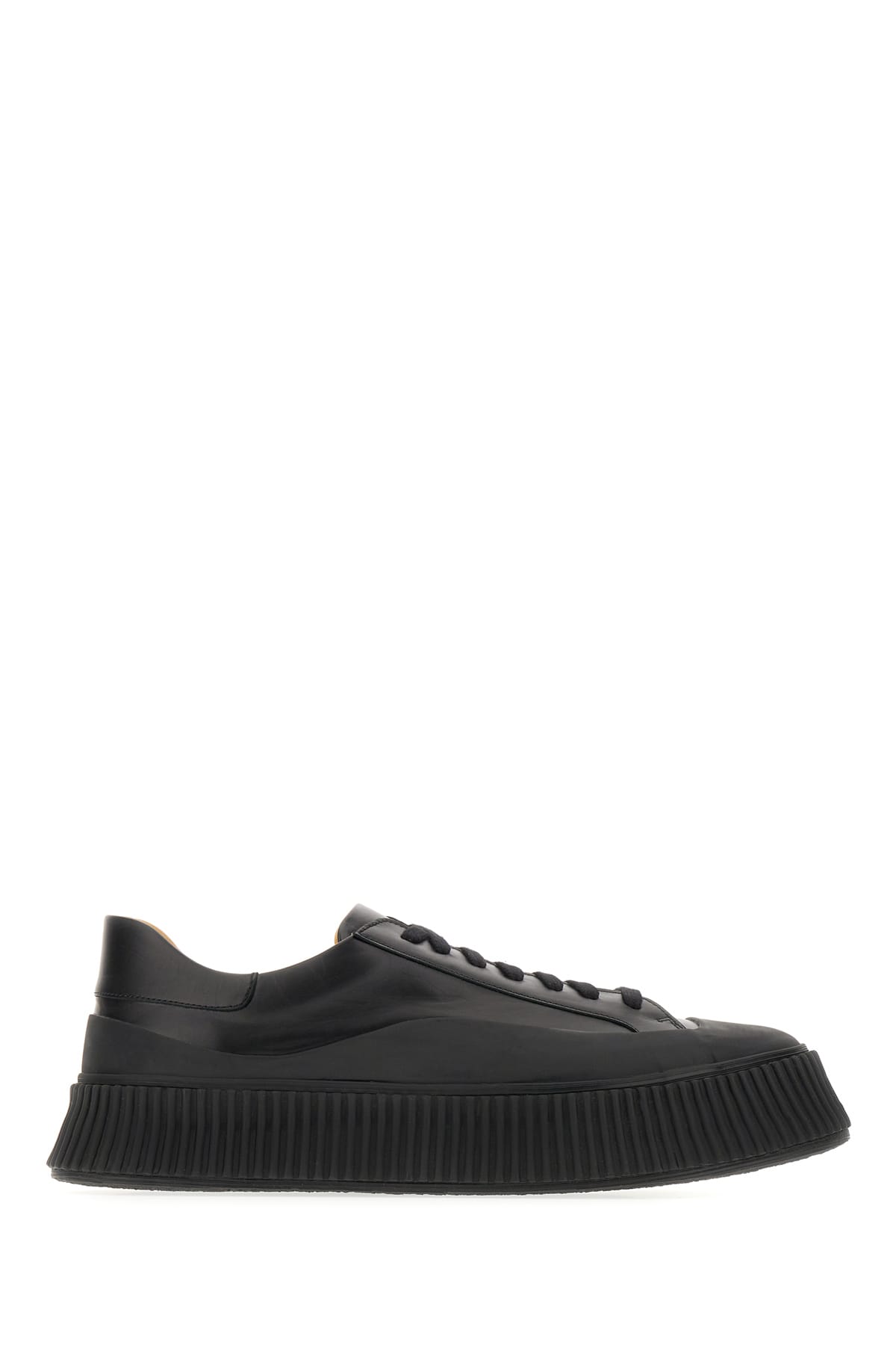 Jil Sander Black Nappa Leather And Suede Moon Sneakers In 001