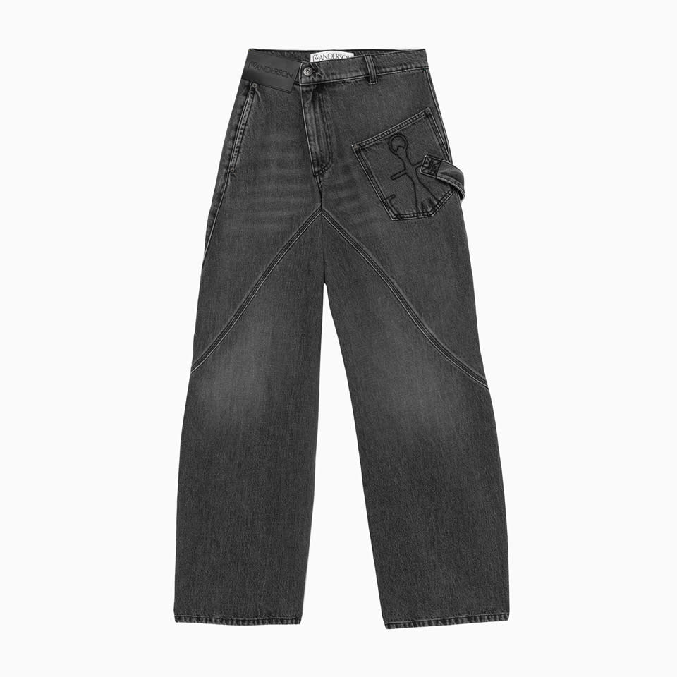 Jw Anderson Twisted Workwear Jeans In Gray
