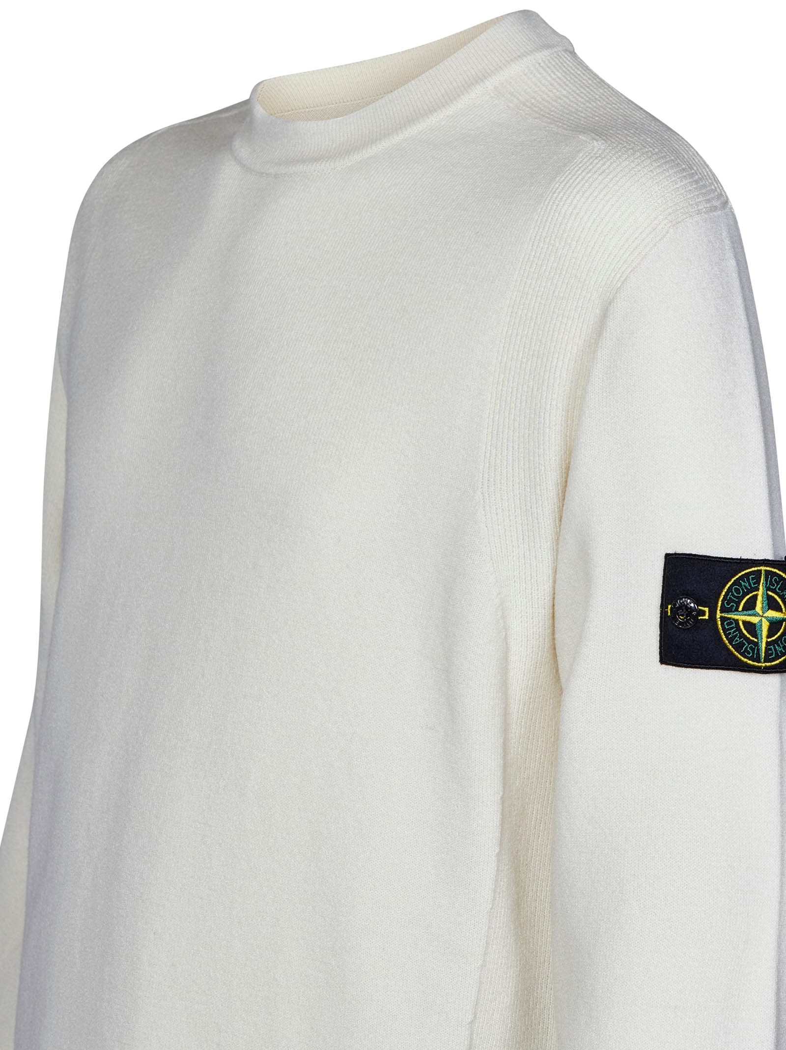 Shop Stone Island Sweater In White