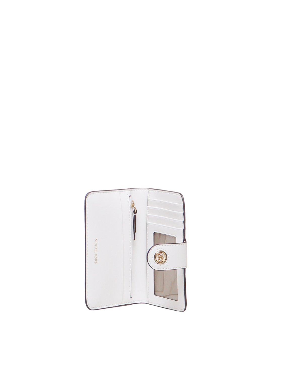Shop Michael Michael Kors Logo Plaque Bifold Wallet In White
