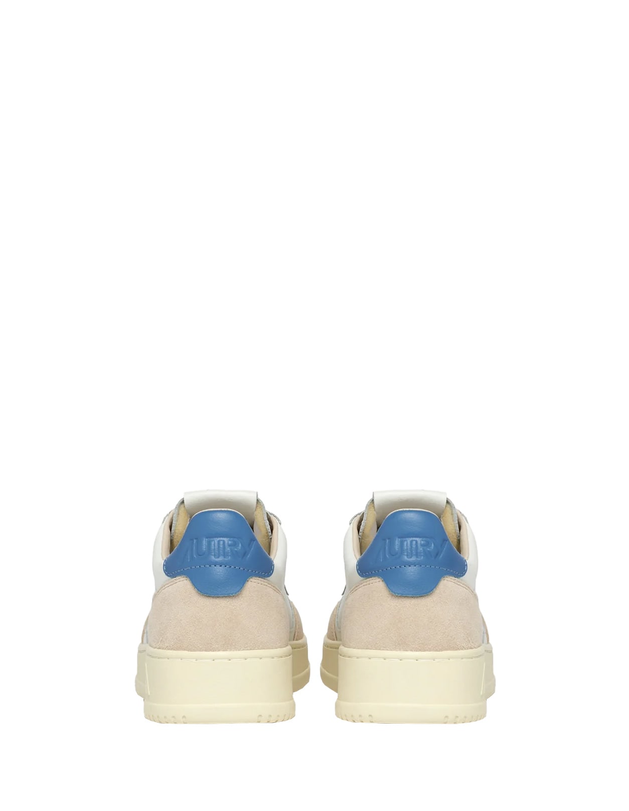 Shop Autry Medalist Low Sneakers In White And Blue Suede And Leather