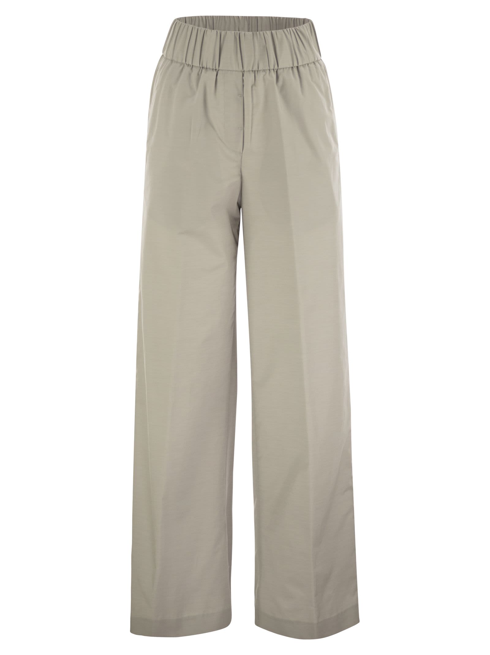 Peserico Trousers In Lightweight Technical Cotton Canvas