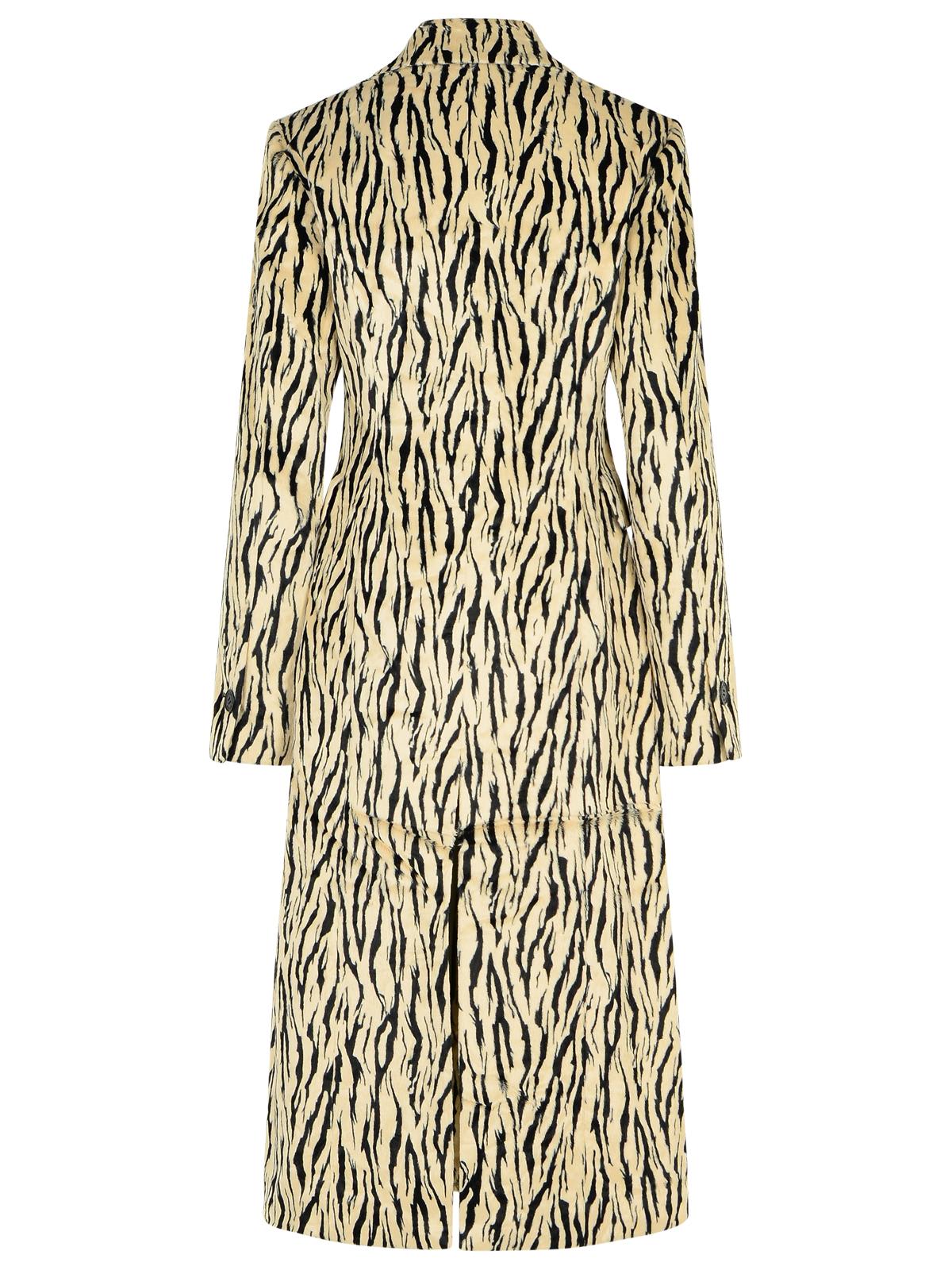 Rotate Birger Christensen Rotate Printed Faux Fur Coat In Sand