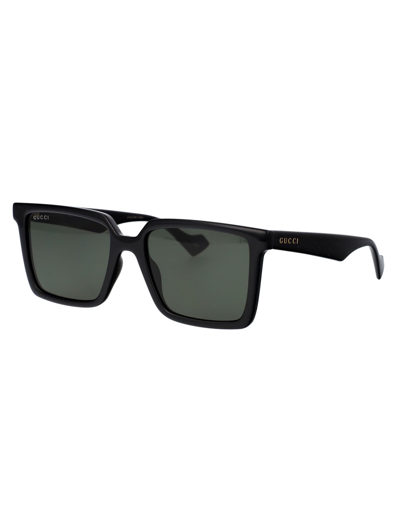 Gucci Black Black Grey Acetate Sunglasses In Black
