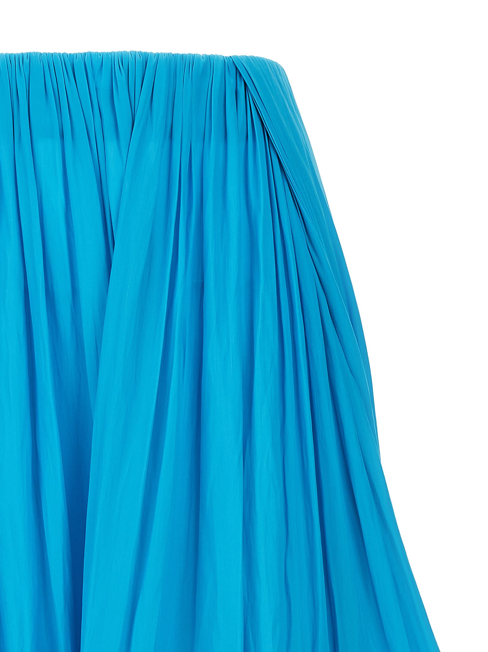 Shop Lanvin Asymmetrical Midi Skirt In Light Blue
