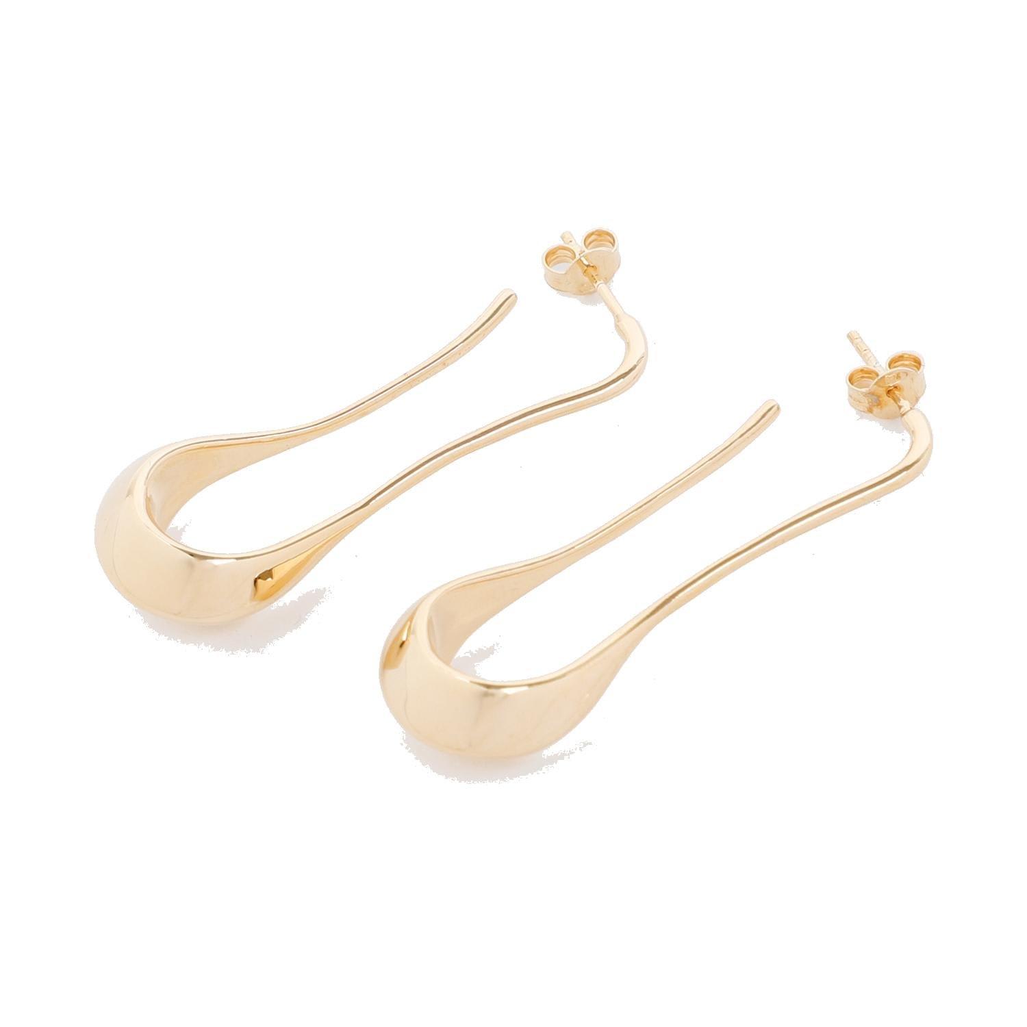 Shop Lemaire Short Curve-edge Drop Earrings In Gold