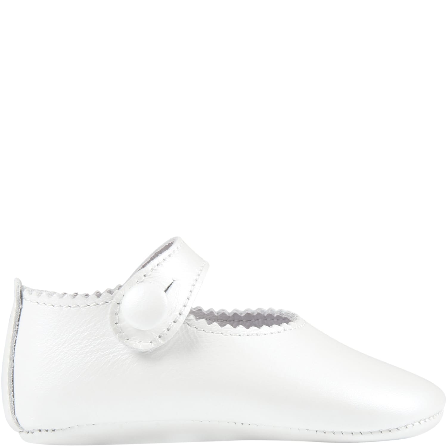 Gallucci White Ballet Flats For Baby Girl