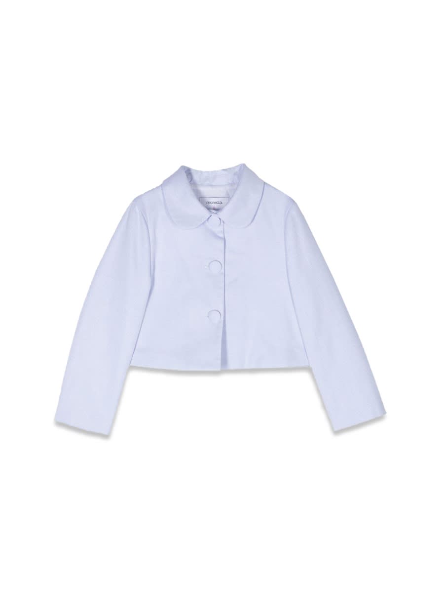 Simonetta Kids' Suit Jacket Collar And Buttons In Baby Blue